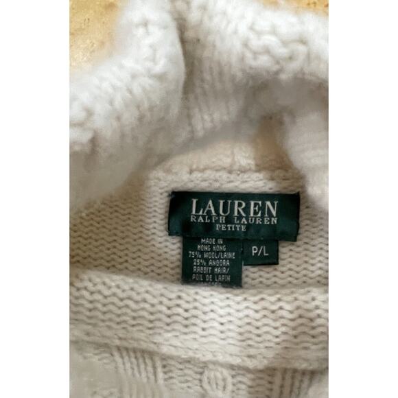 Vintage Ralph Lauren Wool Angora Sweater Turtleneck Embellished Snowflake PL - Picture 5 of 10
